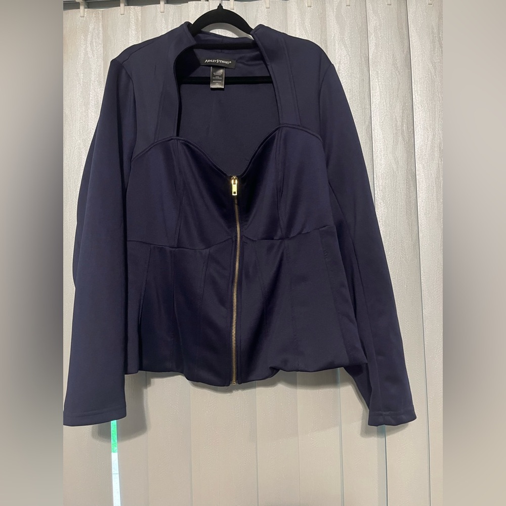 Navy Women's Jacket by Ashley Stewart